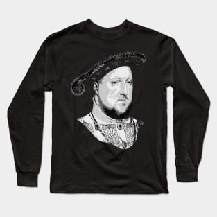 King Henry VIII Black and White Long Sleeve T-Shirt